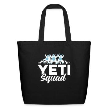 Yeti Squad - Eco-Friendly Cotton Tote - black - Front