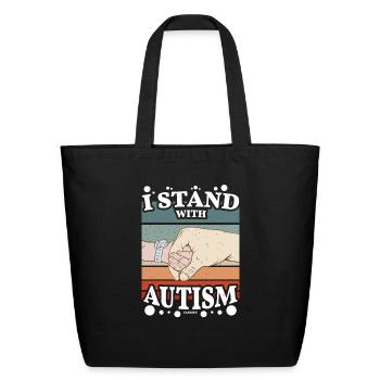 I am autist - Eco-Friendly Cotton Tote - black - Front