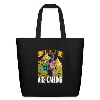 The mountains are calling - Eco-Friendly Cotton Tote - black - Front