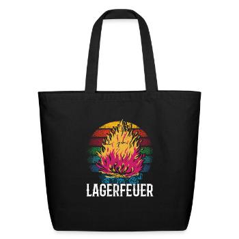Camp fire - Eco-Friendly Cotton Tote - black - Front