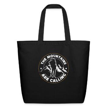 The mountains are calling - Eco-Friendly Cotton Tote - black - Front