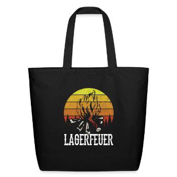 Camp fire - Eco-Friendly Cotton Tote - black - Front
