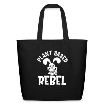 Plant Based Rebel - Eco-Friendly Cotton Tote - black - Front