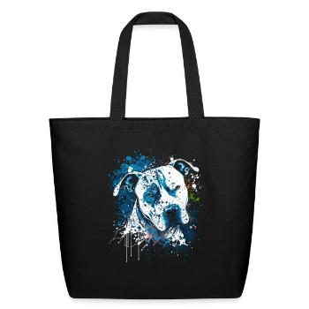 Ink Splatter Pitbull - Eco-Friendly Cotton Tote - black - Front