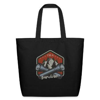 I Am A Survivor - Eco-Friendly Cotton Tote - black - Front
