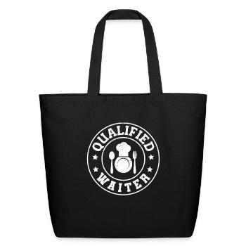 Food Service Waiter/Waitress - Eco-Friendly Cotton Tote - black - Front
