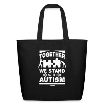 Autism awareness puzzle - Eco-Friendly Cotton Tote - black - Front