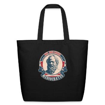 Meh good enough Mediocrates vintage - Eco-Friendly Cotton Tote - black - Front