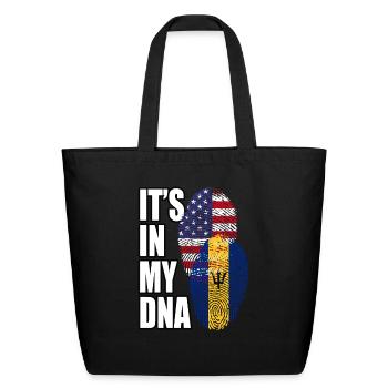 Barbadian And American Mix Heritage DNA Flag - Eco-Friendly Cotton Tote - black - Front