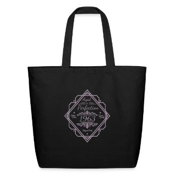 Vintage 1963 Birthday Matured to Perfection - Eco-Friendly Cotton Tote - black - Front