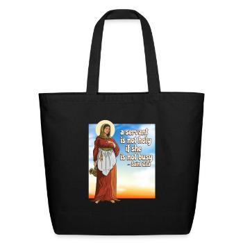 Saint Zita Catholic Patron Maids Waiter Homemakers - Eco-Friendly Cotton Tote - black - Front