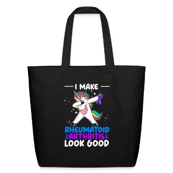 I Make Rheumatoid Arthritis Look Good Unicorn - Eco-Friendly Cotton Tote - black - Front