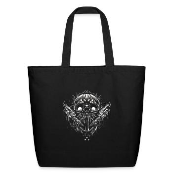 skeleton Bone Skull Tatoo - Eco-Friendly Cotton Tote - black - Front