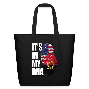 Angolan And American Mix Heritage DNA Flag - Eco-Friendly Cotton Tote - black - Front