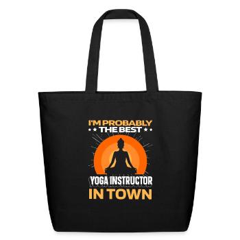 Yoga Instructor Sunny - Eco-Friendly Cotton Tote - black - Front