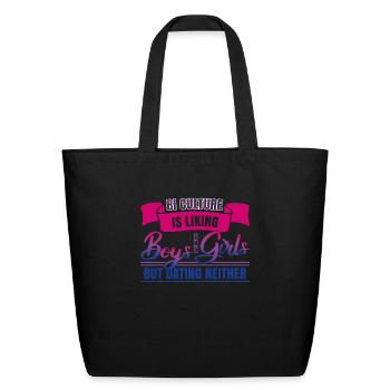 Bi Culture Bisexual Pride Flag - Eco-Friendly Cotton Tote - black - Front