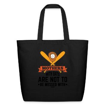 Baseball MAMA base - Eco-Friendly Cotton Tote - black - Front