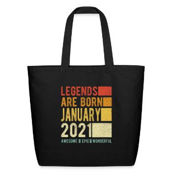 Birthday January 2021 - Eco-Friendly Cotton Tote - black - Front