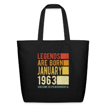 Birthday January 1963 - Eco-Friendly Cotton Tote - black - Front