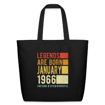 Birthday January 1966 - Eco-Friendly Cotton Tote - black - Front