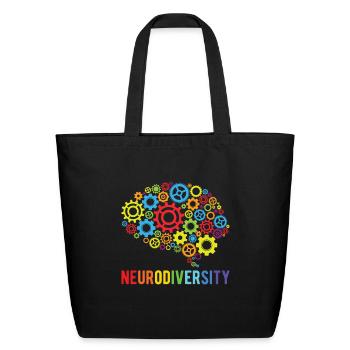 Neurodiversity For Neurodiversity Awareness - Eco-Friendly Cotton Tote - black - Front