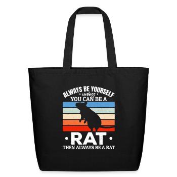 Rats Humor Retro Animal Rat - Eco-Friendly Cotton Tote - black - Front