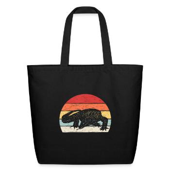 Vintage Retro Monitor Lizard - Eco-Friendly Cotton Tote - black - Front
