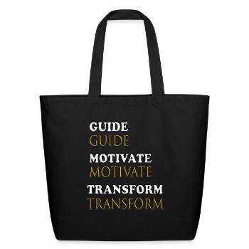 Inspiration de motivation - Sac fourre-tout en coton naturel - noir - Devant
