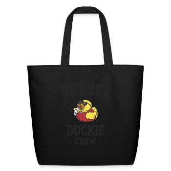 Rubber Duck Yellow Duckie Crew Bath Ducks Duckling - Eco-Friendly Cotton Tote - black - Front