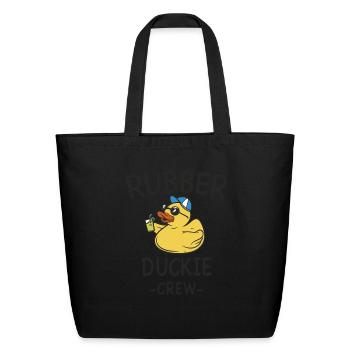Rubber Duck Yellow Duckie Crew Bath Ducks Duckling - Eco-Friendly Cotton Tote - black - Front