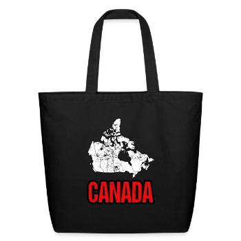Vintage Canada Map - Eco-Friendly Cotton Tote - black - Front