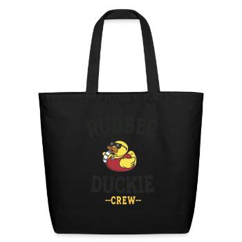 Rubber Duck Yellow Duckie Crew Bath Ducks Duckling - Eco-Friendly Cotton Tote - black - Front