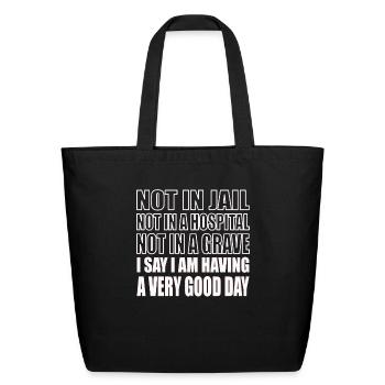 Sarcasm novelty stay positiv funny - Eco-Friendly Cotton Tote - black - Front