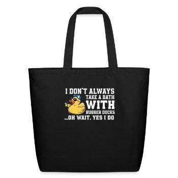 Funny Rubber Duckie Costume - Eco-Friendly Cotton Tote - black - Front