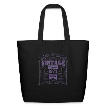 Vintage 1973 ornements d’anniversaire old school - Sac fourre-tout en coton naturel - noir - Devant