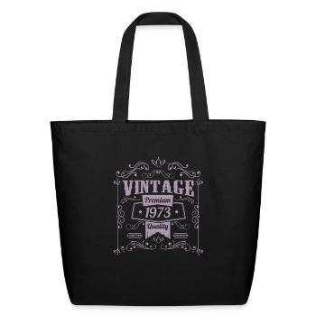 Vintage 1973 ornements d’anniversaire old school - Sac fourre-tout en coton naturel - noir - Devant