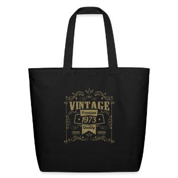 Vintage 1973 ornements d’anniversaire old school - Sac fourre-tout en coton naturel - noir - Devant