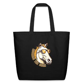 Horse Head with sunglasses - Horse Dad - Eco-Friendly Cotton Tote - black - Front