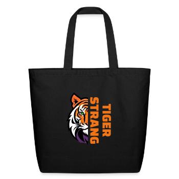 Tiger strang - Eco-Friendly Cotton Tote - black - Front