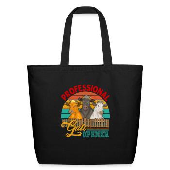 Professional Gate Opener - Eco-Friendly Cotton Tote - black - Front