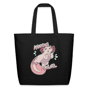 Anxious Axolotl - Eco-Friendly Cotton Tote - black - Front