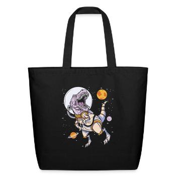 Astronaut Dinosaur Paleontology Prehistoric Dino - Eco-Friendly Cotton Tote - black - Front