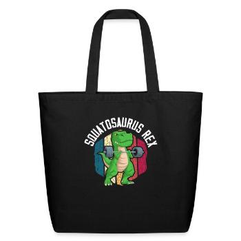 Squatosaurus Rex Dinosaur Paleontology Prehistoric - Eco-Friendly Cotton Tote - black - Front
