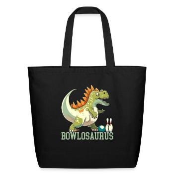 Bowlosaurus Dinosaur Paleontology Prehistoric Dino - Eco-Friendly Cotton Tote - black - Front