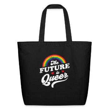 The Future Is Queer - Eco-Friendly Cotton Tote - black - Front