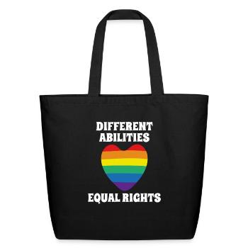 Different Abilities, Equal Rights - Eco-Friendly Cotton Tote - black - Front