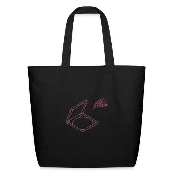 Last pizza slice - Eco-Friendly Cotton Tote - black - Front