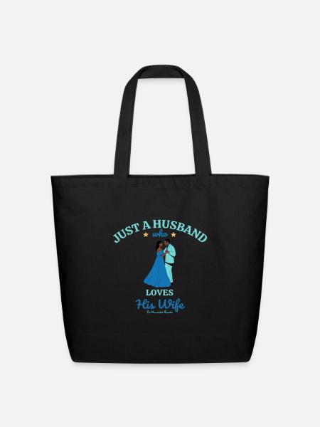 Just A Husband Who Loves His Wife Set - Eco-Friendly Cotton Tote - black