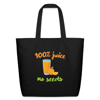 100 Percent Juice No Seeds Essential - Eco-Friendly Cotton Tote - black - Front