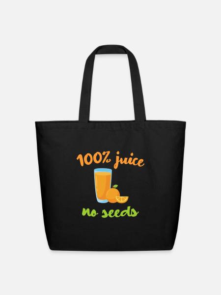 100 Percent Juice No Seeds Essential - Eco-Friendly Cotton Tote - black
